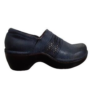 Ariat Blue Piedmont Textured Leather Laser Cut Clogs Size 7.5 B